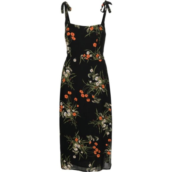 Reformation Dresses & Skirts - NWT  Reformation Besse Floral-print Georgette Slip Dress in Black Size 6 #555
